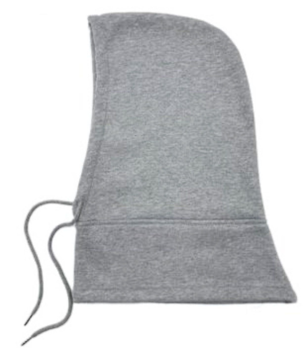 Gray cotton hood with drawstring for a comfortable fit, ideal for outdoor activities and casual wear.